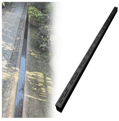 Set di 2 canali di drenaggio e griglia in acciaio inox 304, con accoppiamento, per patio, passerelle, giardini, 100 x 7 x 3 cm, sistema di grondaia