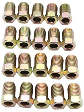 Écrous de tuyau inversés à libération rapide 3/8-24 - Adaptateur de raccordement pour tube de 3/16 - Ligne de frein - Kit d'adaptateur voiture pour hauteur intérieure - Aluminium mâle - Pour huile de