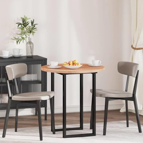 Qnhdfrt Piano del tavolo Ø 80 cm, in legno di quercia massiccio, spessore 2,5 cm, come piano da pranzo o piano di lavoro, cucina, design moderno, marrone chiaro, per interni ed esterni, cucina, sala