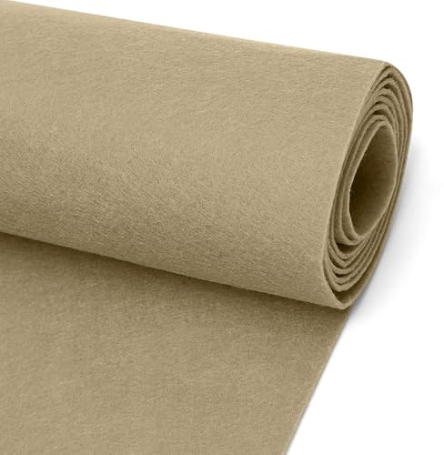 LUPATDY Tela de Fieltro Camel 40cm x 250cm, Rollo de Fieltro por Metros, 1mm de grosor, Tela de Fieltró Color Liso para Patchwork, Costura, Manualidades, Decoración