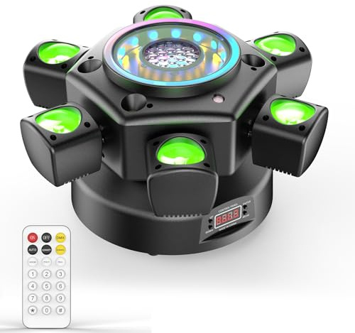 180W Moving Head DJ Lights with Remote Control,Gobos 6 Arms Stage Lights with Mixed Lighting Effects Disco Lighting for Party Club Wedding Bar