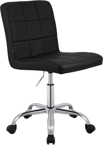 CLP Arbeitshocker höhenverstellbar mit Lehne und Rollen Darfield, Arbeitsstuhl ergonomisch 360° drehbar, Kosmetikstuhl bis 150 kg belastbar, Farbe:schwarz, Material:Kunstleder