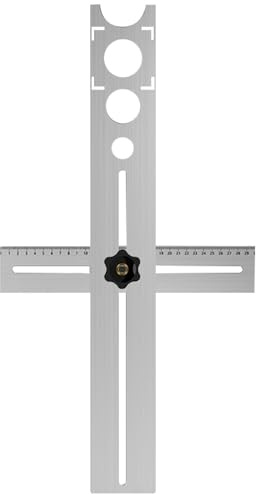 Lochschneider für Fliesen und Keramik | Tragbares Werkzeug aus Edelstahl für Marmor, Messbereich 300 mm, Präzisionsschablone 25/40/45/55/60 mm für Wandausgänge, Armaturen, Rohrleitungen