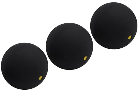 VGEBY Palla da Squash, 3 Palline da Squash in Gomma con Punto Giallo Singolo Punto Blu, Ideali per i Principianti per Padroneggiare il Ritmo dei Colpi (Giallo)