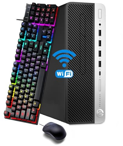 HP ProDesk 600 G3 SFF Ordenador de Sobremesa, Intel Core i3-7100 3.9GHz, 8GB RAM, HDD 500 GB, HDMI, Teclado QWERTY de EE. UU., Ratón, USB WiFi, Windows 11 Pro (reacondicionado)