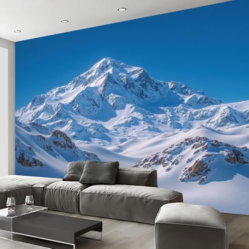 Fotomurales 200An×150Al cm Papel Pintado Tejido No Tejido Decoración de Pared Decorativos Murales, Naturaleza Montañas de Diseno Fotográfico Barrancos Montañas Nevadas Pared Sala
