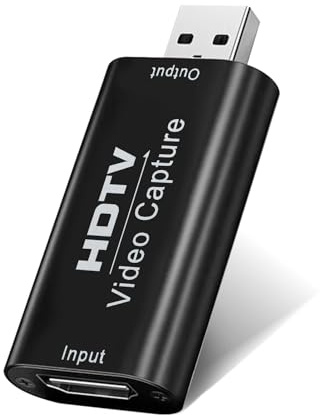 HDMI to USB 2.0 Audio Video Capture Card, HDMI Capture 1080P Output Recording Card Grabber for Live Broadcasts Streaming Gaming Conference - Compatible with PS5 PS4 Xbox Switch OBS PC Mac OS