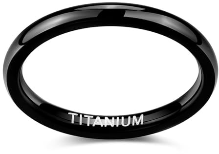 Ayoiow Ring Titan Damen für Damen Herren, Ring Männer Titan für Sie Schmucklos Titanstahl Kein Edelstein 2 mm Größe 67 (21.3)