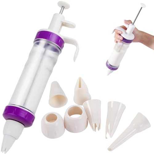 Garnierspritze, Gebäckspritze, 8-teiliges Sahnespritze Set, Ideal für Presse und Tortendekoration, Vielseitige Spritztüllen für professionelle Backergebnisse, Mit praktischer Aufbewahrungsbox