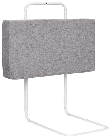 Eikuavons Bettgitter Bettschutzgitter 50 cm, Rausfallschutz für Kinderbett und Familienbett, 5-Fach höhenverstellbar 40-60 cm, weiches Bettgitter mit Ersatzbezug, Leinenbeige, für Matratzen 5-30 cm