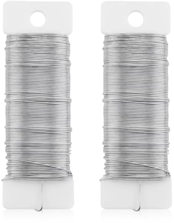 Alambre fino de 0,7 mm x 35 m, 2 rollos de alambre para manualidades, joyas, manualidades, flores, floristería, alambre para manualidades, floristería, manualidades, floristería, joyería, manualidades