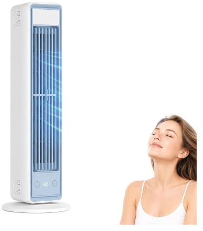 Unidad de Aire Acondicionado Portátil, Enfriador de Aire Sin Aspas con Control Remoto, Ventilador de Refrigeración Silencioso de 5 Velocidades, Aire Acondicionado Personal de Bajo Consumo