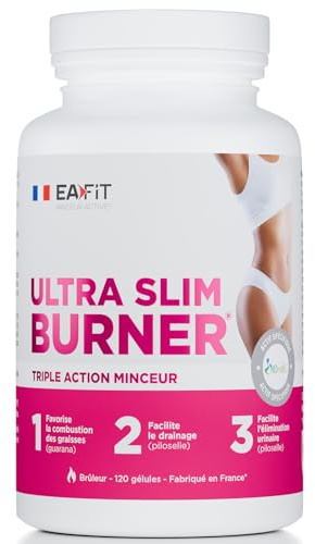 EAFIT MINCEUR - Ultra Slim Burner - Complément Alimentaire Bien Être|Formule Minceur et Anti-Retention d'Eau pour Perte de Poids Naturelle et Sculpture du Corps - Fabriqué en France - 120 gelules