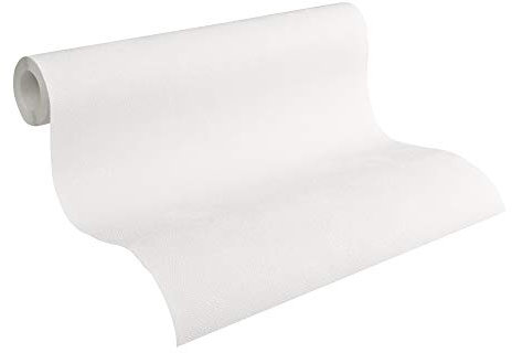 AS. Carta da parati in tessuto non tessuto per Protect Création affltta 2, più volte verniciabile, crack-bridging, mantiene la forma, fibra di vetro, colore bianco, 103611