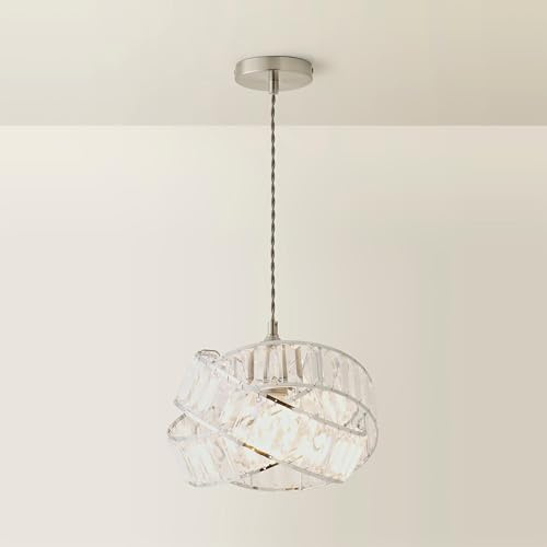 MiniSun | Modern Polished Chrome Intertwined Rings Design Ceiling Light Shade | Pendant Lights, Home Décor & Improvement Essential | 30cm Shade Width