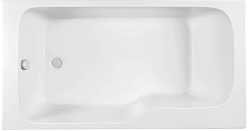 Jacob Delafon - Pack Baignoire Bain-Douche MALICE + Vidage - Pieds Réglables Quick Clip - Surface Antibactérienne - Fabrication Française - 170 x 90 cm version Gauche - Acrylique, Blanc - E6D145L-00