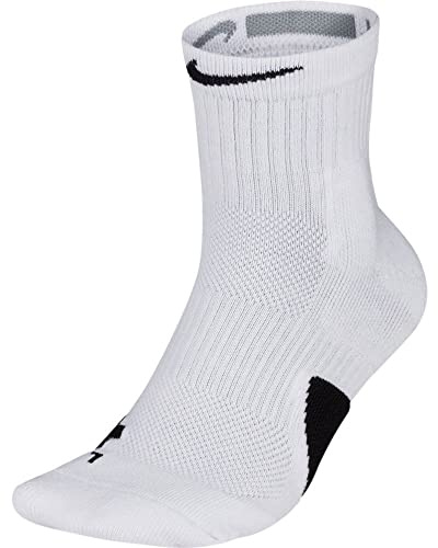 NIKE SX7625-100 Elite Mid Socks Unisex Weiß/schwarz/schwarz S