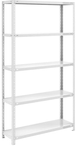 eurokraft | Schraubregal | Bauart leicht | kunststoffbeschichtet | Regalhöhe 2000 mm | Bodenbreite 1000 mm | Tiefe 400 mm | Grundregal