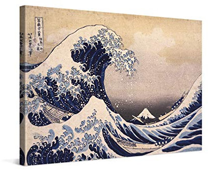 PICANOVA – Katsushika Hokusai – The Great Wave off Kanagawa 60x40cm – Bild auf Leinwand – Premium Kunstdruck Auf 2cm Holz-Keilrahmen Für Schlaf- Und Wohnzimmer – Klassische Kunst