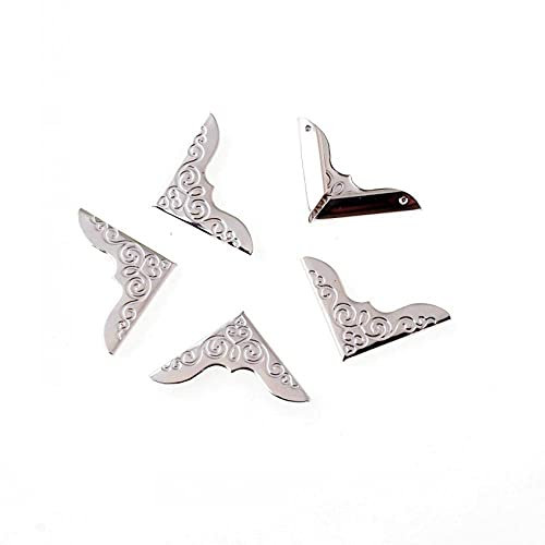 Eckschutz Aus Metall 20 Pcs Buch Scrapbooking Alben Menüs Ordner Eckenschutz Silberfarben (Passt 3 Mm Dick) 32 X 23 Mm