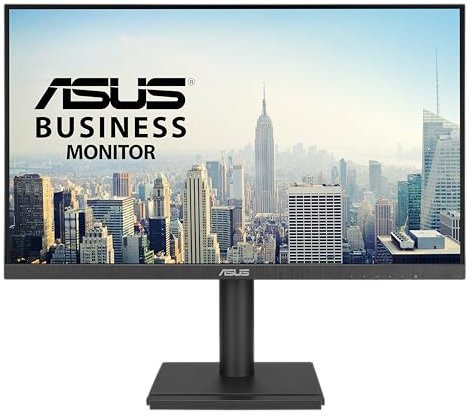 ASUS VA27DQFS Monitor profesional de 27 Pulgadas, IPS, Full HD, sin marco, 100 Hz, Adaptive-Sync, MPRT de 1 ms, HDMI, DisplayPort, VGA, luz azul baja, antiparpadeo, diseño ergonómico, montaje en pared