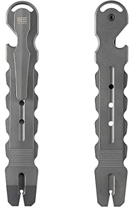 WeKnife Gesila A-08B Mini-Hebeleisen, flach, Multifunktions-EDC-Titan-Werkzeug, Nagelzieher, Überlebensöffner, rutschfest und korrosionsbeständig, A-08B (Grau), 1 Stück