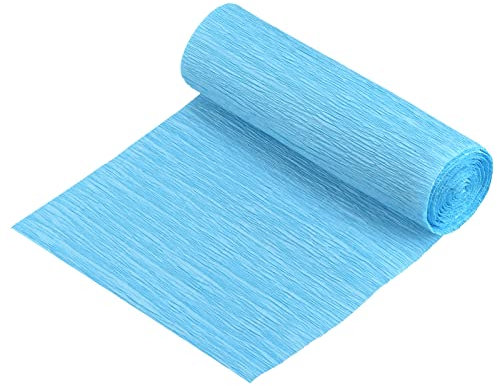 sourcing map 5 Rollen Krepppapier 15 x 250 cm Crepe Paper Kräuselpapier Seidenpapier Floristenkrepp Schulpapier Kreppband Papier zum Basteln Dekoration Geschenk Verpackung Blumen, Blau