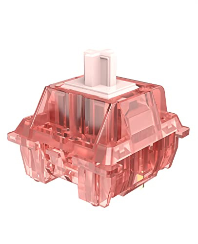MAGIC-REFINER Diced Fruit Peach Switch per Tastiera Meccanica, Switches Lineare, 3Pin 40gf, SMD Esposto Nord, Coperchio Trasparente, Interruttore MX per DIY Kit/Tastiera Gaming(45+1 Pezzi Lubrificato)