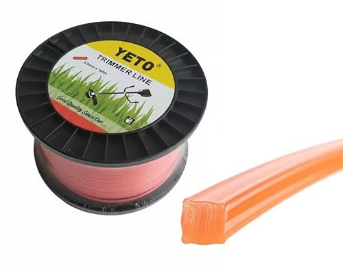 MIRSTORE Bobina da 100 Metri di Filo Quadrato Spessore 3 mm Matassa Ricambio per Decespugliatore Tagliabordi e Tagliaerba