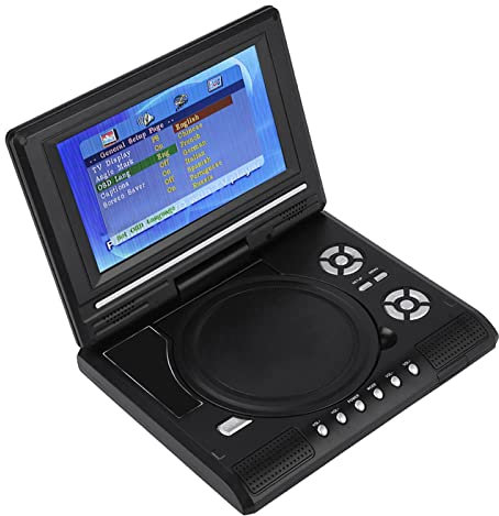 Caricabatteria da Auto per TV Ricaricabile con Schermo Girevole per Lettore DVD Portatile (Spina UE)