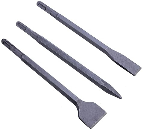 DOITOOL Set 3 Punte Scalpello in Acciaio Legato al Molibdeno, Alta Resistenza, per Granito e Mattoni, con Custodia per Trasporto Industriale