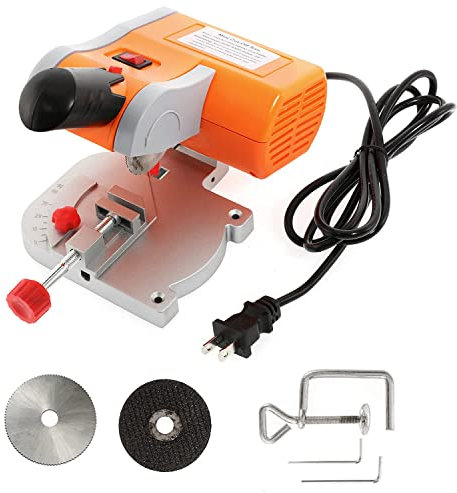 Troncatrice da banco Mini troncatrice da banco 0-45° Sega da tavolo elettrica regolabile 90 W Lame da 50 mm/16 in acciaio e resina con profondità di taglio da 1/2 pollice 7800 giri/min per legno