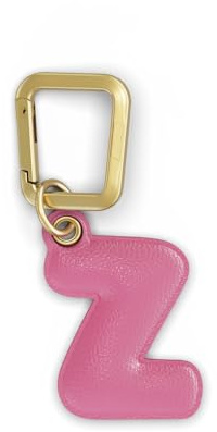 UNTAGS - Charm Buchstabe Z - Material mit Ledereffekt - inklusive Goldener Metallschnalle - Rose