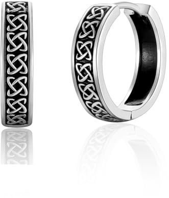 Creolen Silber 925 für Damen und Herren - Kleine Schwarze Huggie Ohrringe - Hypoallergene Knorpel Schlafen Piercings Schmuck