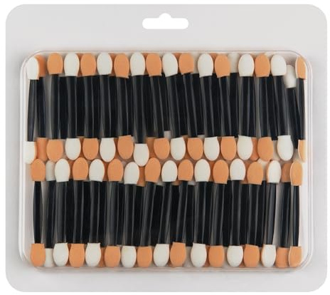 Cuttte Eyeshadow Applicators Makeup Brushes - 60PCS Disposable Eyeshadow Brush, Dual Sides Eye Shadow Applicator Sticks, 2.44 Inch Eye Makeup Tools, Black