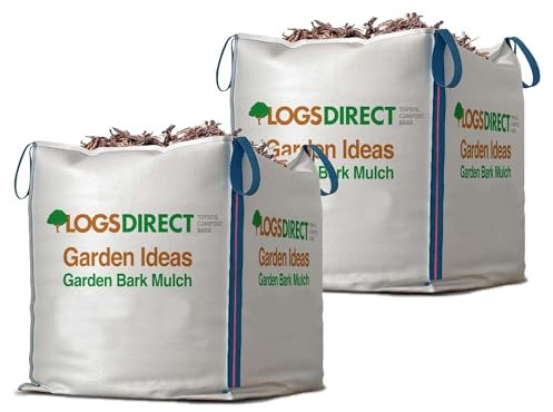 2 x Bulk Dumpy Bags Garden Bark Mulch - Suitable for Outdoor Yard Garden Borders Flower Bed Pathway Weeds Supressing & Enhancing Plants Landscaping