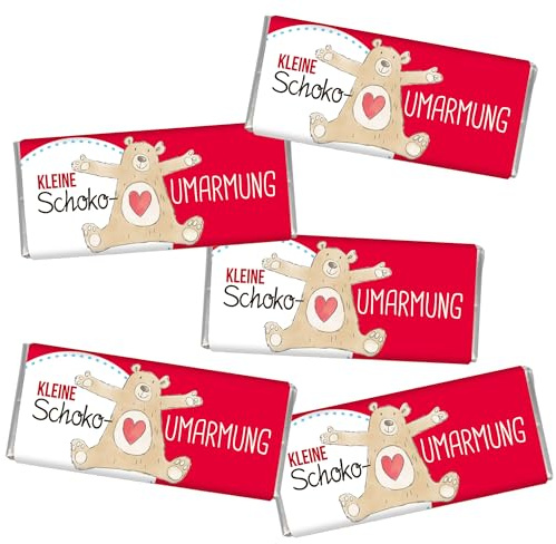 STEINBECK Geschenk Mini Schokolade - Kleine Schoko-Umarmung - Valentinstag LIEBE Freundschaft Vollmilch Freund Freundin - Fühl Dich gedrückt