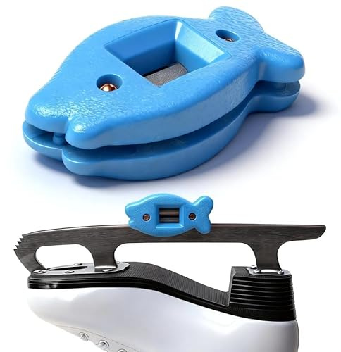 Affilacoltelli per Pattini da Hockey su Ghiaccio con Asta Diamantata per Levigatura Grossolana e Fine per la Cura Quotidiana, Dimensioni Portatili per Affilare le Lame del (BLUE)
