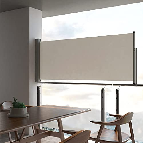 Willood Toldo Lateral Retráctil de Patio 100x300 cm Crema Cenador Carpa Pérgola