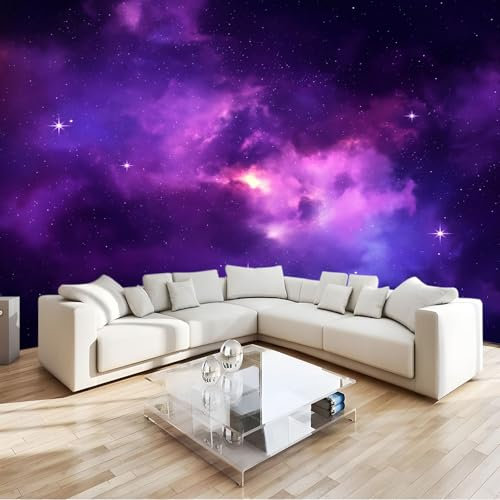 Fototapete Lila Galaxienhintergrundnebel 400x280 cm Tapete Wandtapete Wanddeko Design Mustertapete Wand Dekoration Wohnzimmer Schlafzimmer Büro Flur