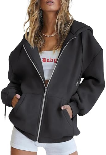 Timuspo Hoodie Damen Sweatjacke 2026 Kapuzenjacke Herbst Winter Lang Sweatshirt Kapuzenpullover Mit Kapuze Reißverschluss Mantel Oversize Pullover