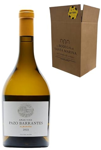 Gran Vino Pazo Barrantes - Albariño de Rías Baixas | Vino Blanco | 13.5% Vol. | Exclusiva Variedad Albariño| 1 Botella 75cl