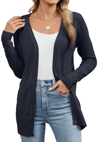 Famrrifuu Cardigan Donna Lungo Estivo Primavera Leggero Maniche Lunghe Giacca Elegante Cardigan in Maglia Sciolto