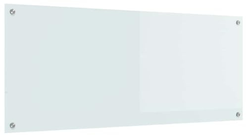 vidaXL Küchenrückwand Weiß 120 x 50 cm Gehärtetes Glas | Das schlanke, moderne Aussehen bringt Pepp in deine Küche, Robust, gehärtetes Glas, das jahrelang hält,