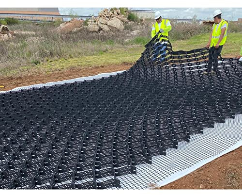 Griglia stabilizzatore per terreno resistente per serra, tappeto erboso, prato, capanno e ghiaia/erba da giardino, 1 m x 5 m