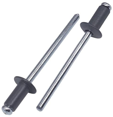 SKIR'CO Lot de 10 rivets aveugles peints 4 x 8 mm en aluminium DIN 7337 Tête bombée Mandrin en acier Rivets pop (gris anthracite RAL 7016)