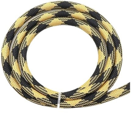 UZAMIRLEX Cable Tidy Sleeve, 1/50M 6mm Isolierte PET-Geflechthülse Erweiterbares Kabelmantel-Wickelschutzgeflecht mit hoher Dichte for Drähte(Black Yellow,6MM-10 Meters)