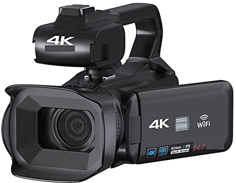 JOJIDE Videocamara, Cámara de Video Profesional 4K 18X Digital Vlog Videocámara Stream Webcam Auto Focus 64MP Fotografía Grabadora Lapso de Tiempo(64G SD Card,Standard)