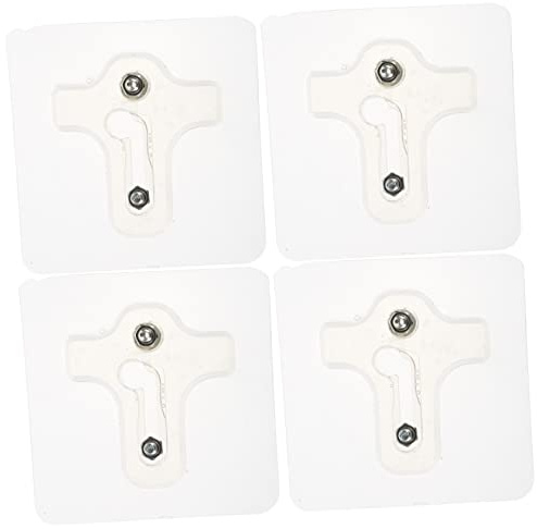 SEWACC Crochets Muraux à Vis Réglables Autocollants Transparents, Fixation sans Perçage, Lot de 4 Pièces, Haute Capacité de Charge, pour Surfaces Lisses, Usage Maison et Rangement