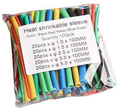 JTQYFI 100 Uds calor contracción cable de alambre tubular cubierta de cable surtido relación 2: 1 tubo de aislamiento eléctrico de contracción rápida contracción conjunto de tubos termorretráctiles